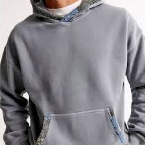 Abercrombie & Fitch Gray Hoodie with Patterned Accents